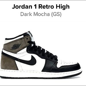 Jordan 1 Retro High hs og sail/blk/dark mocha sz7Y